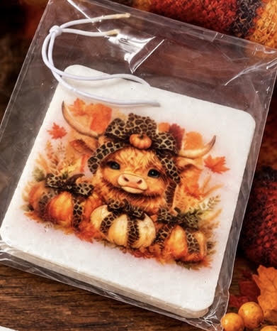 Highland Autumn  Cow Car Freshner's